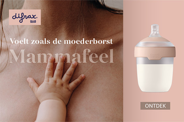Mammafeel fles van Difrax De Mammafeel fles van Difrax voelt als de moederborst