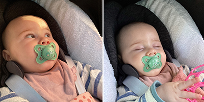 Cato met de MAM Original Pure fopspeen