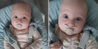 Naomi met de MAM Original Pure fopspeen