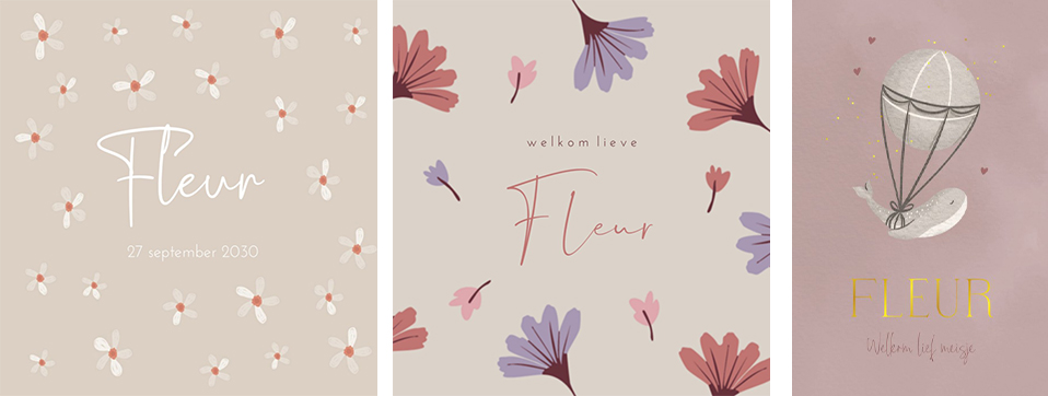 Kaartjes Fleur | WIJ Geboortekaartjes