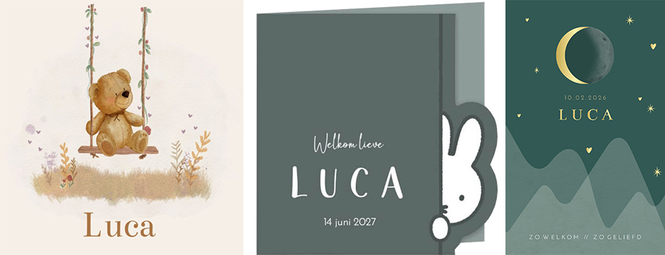 Kaartjes Luca | WIJ Geboortekaartjes