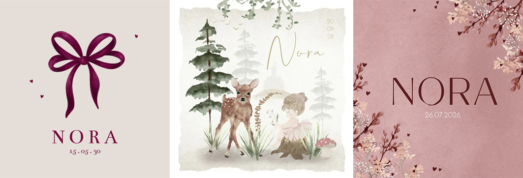 Kaartjes Nora | WIJ Geboortekaartjes