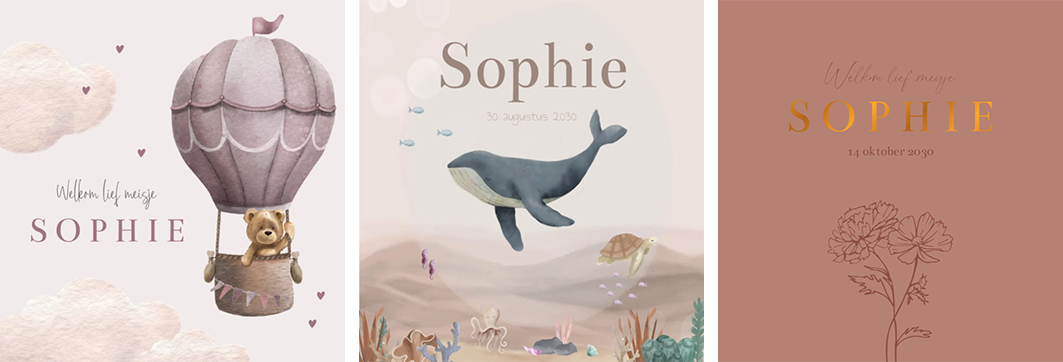 Kaartjes Sophie | WIJ Geboortekaartjes