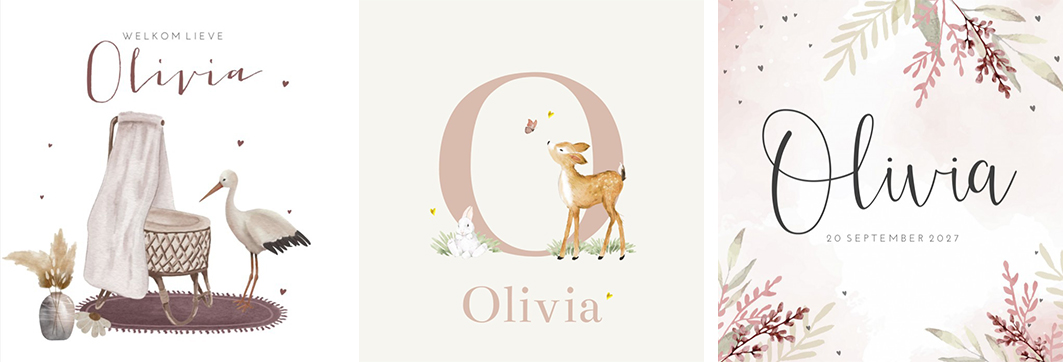 Kaartjes Olivia | WIJ Geboortekaartjes