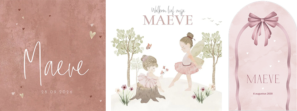 Kaartjes Maeve | WIJ Geboortekaartjes
